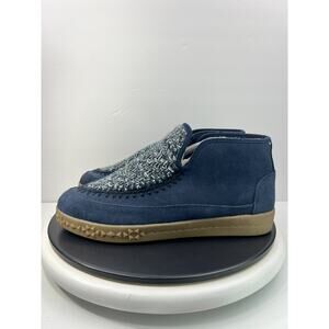 MUK LUKS Street Queens Womens Size 11 Blue Suede Ankle Booties Moccasin Slippers